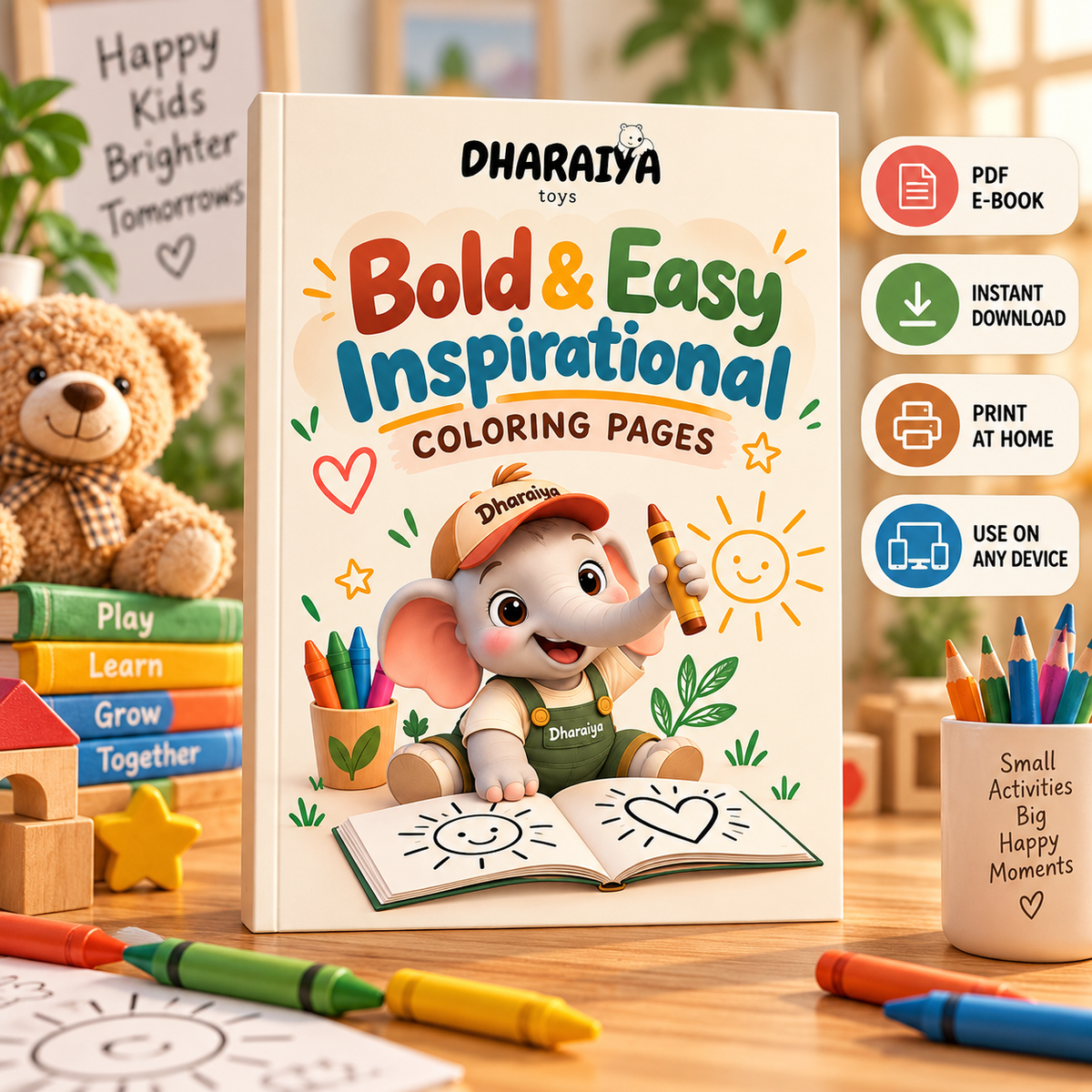 Bold & Easy Inspirational Coloring Pages