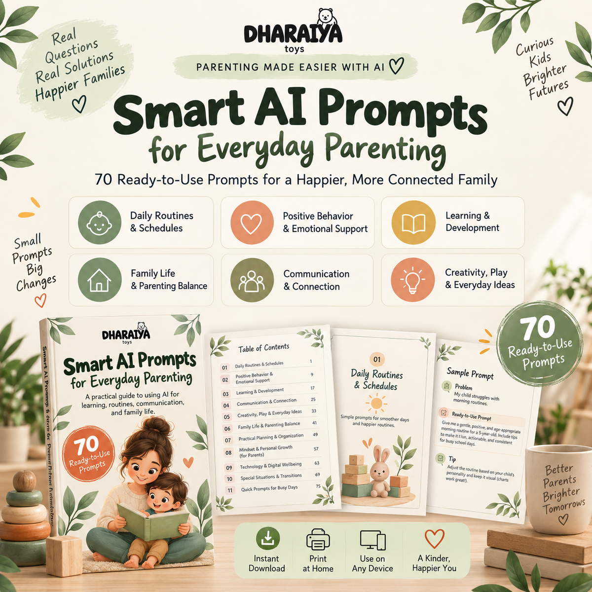 Smart AI Prompts For Everyday Parenting | INSTANT DOWNLOAD