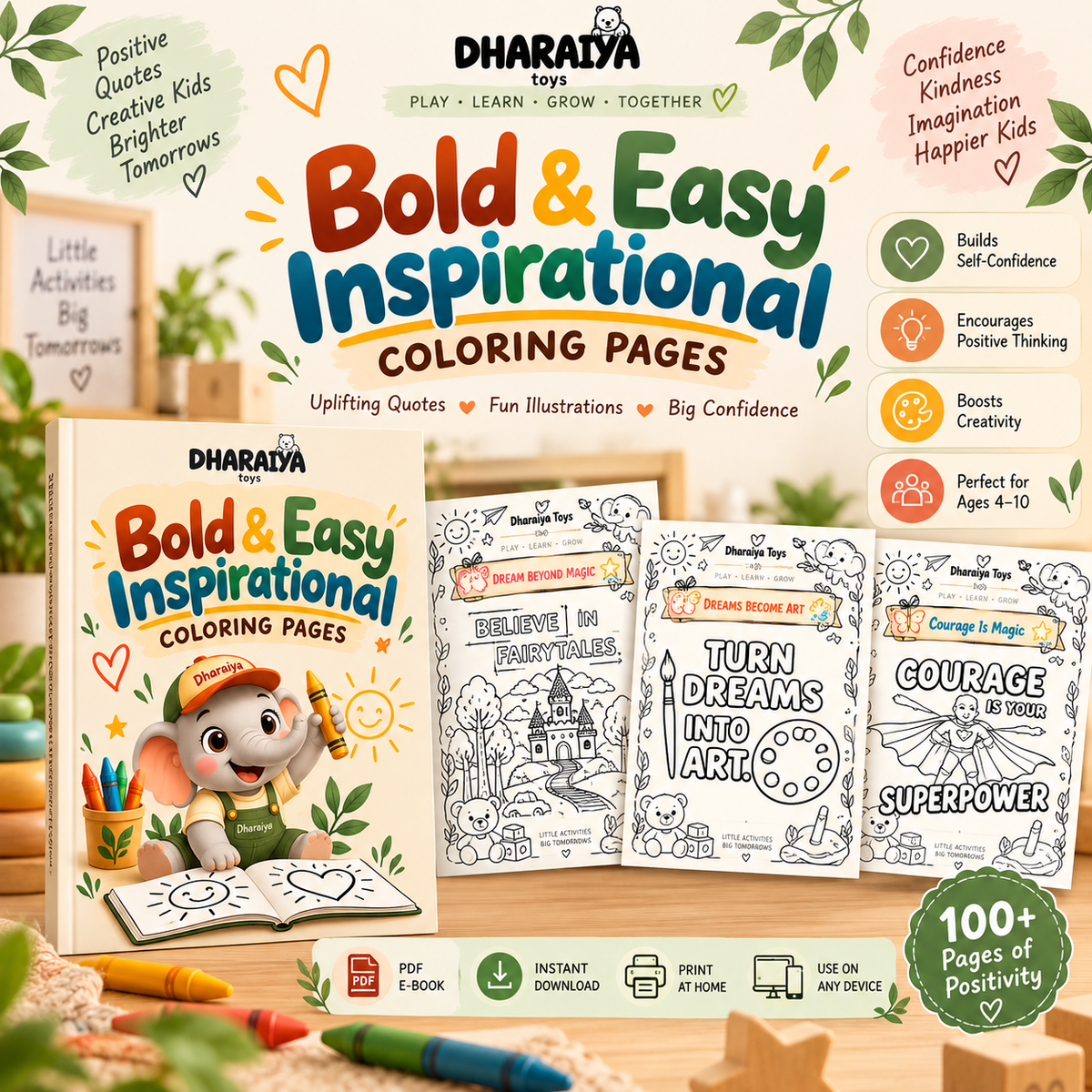 Bold & Easy Inspirational Coloring Pages