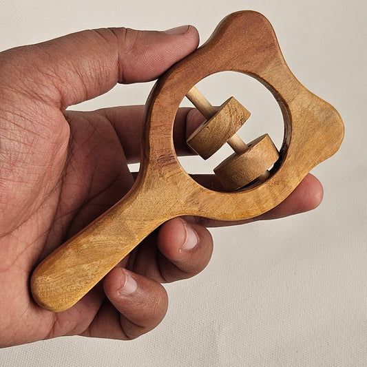Dharaiya Neem Wood Bear Shape Rattle