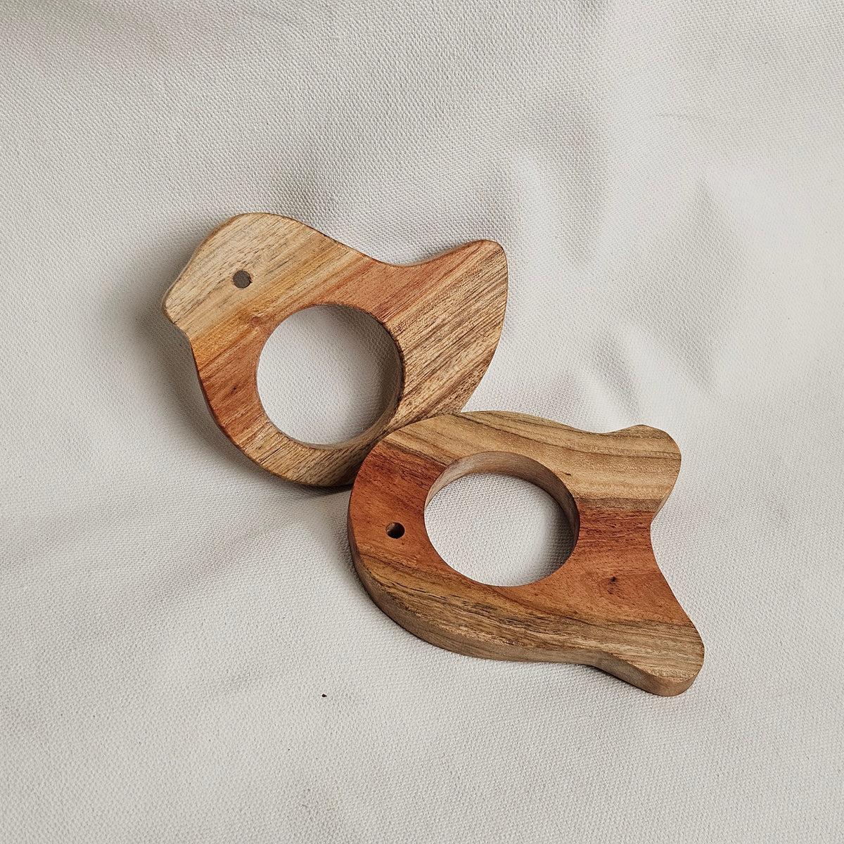 Sparrow & Fish Neem Wood Teether Combo | 2-Piece