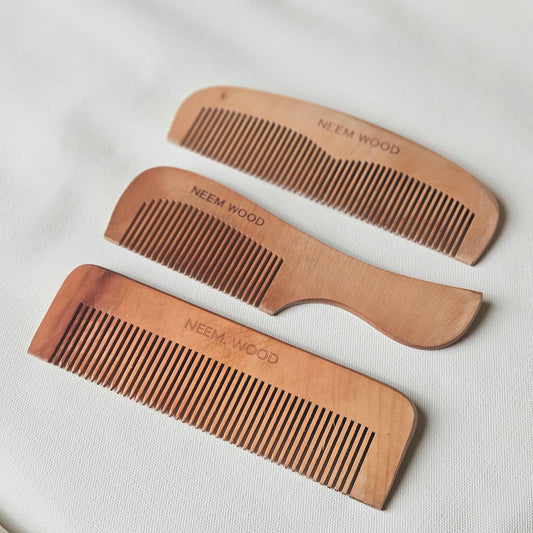 Neem Wood Baby & Kids Comb Set – Set of 3