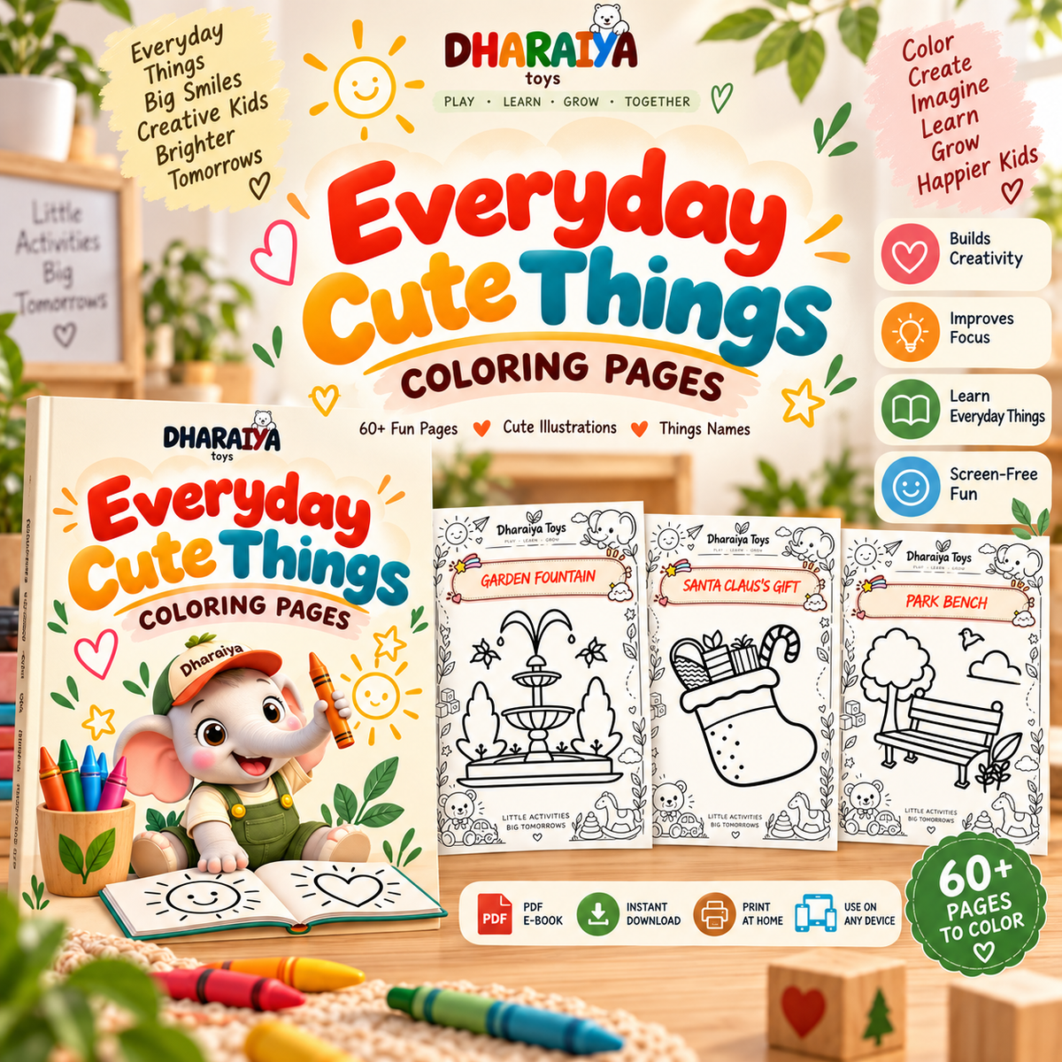Everyday Cute Things Coloring Book | INSTANT DOWNLOAD