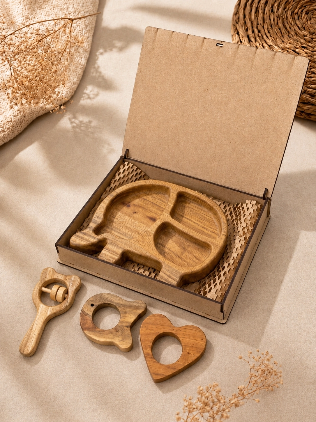 Dharaiya Wooden Baby Gift Hamper