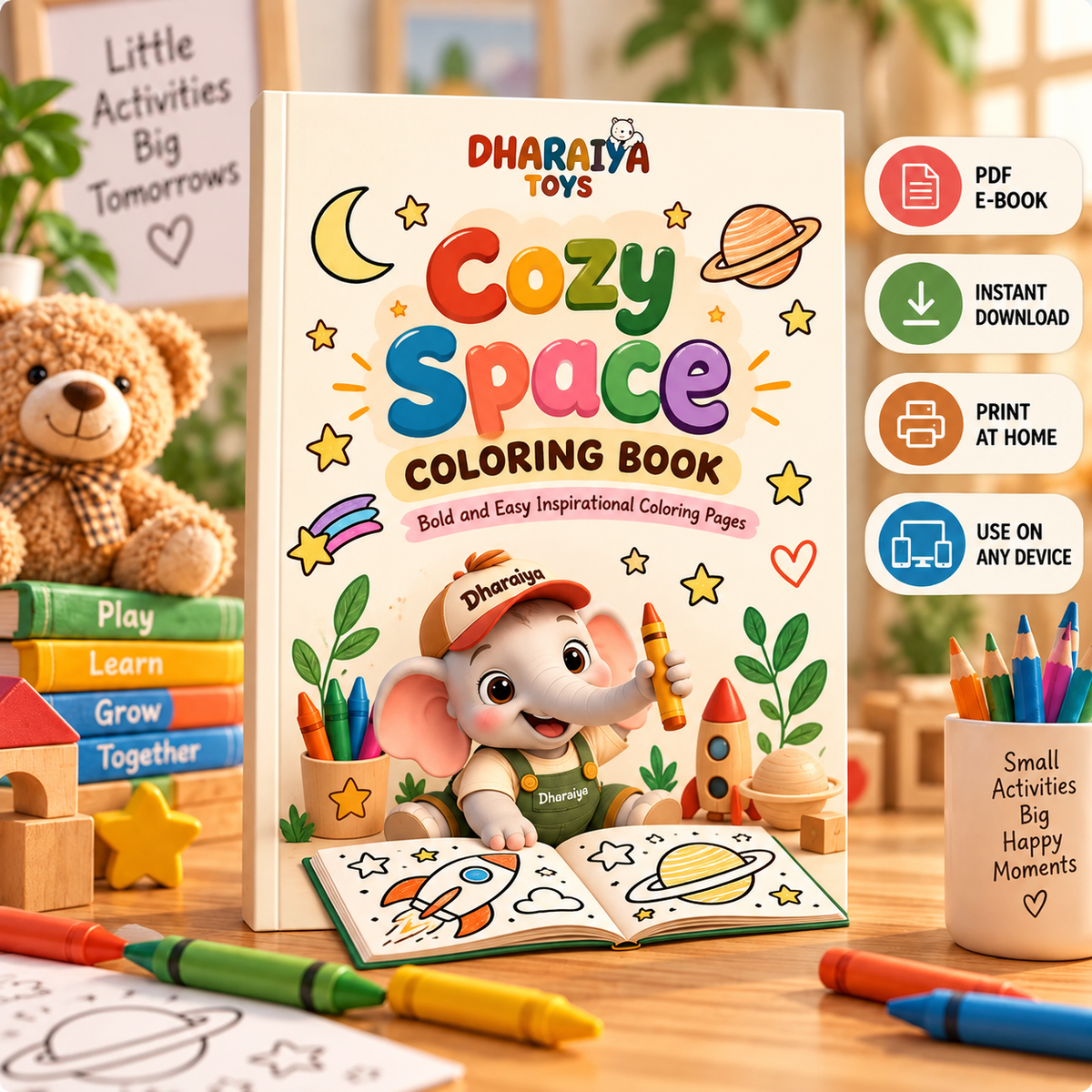 100+ Cozy Space Coloring Book | INSTANT DOWNLOAD