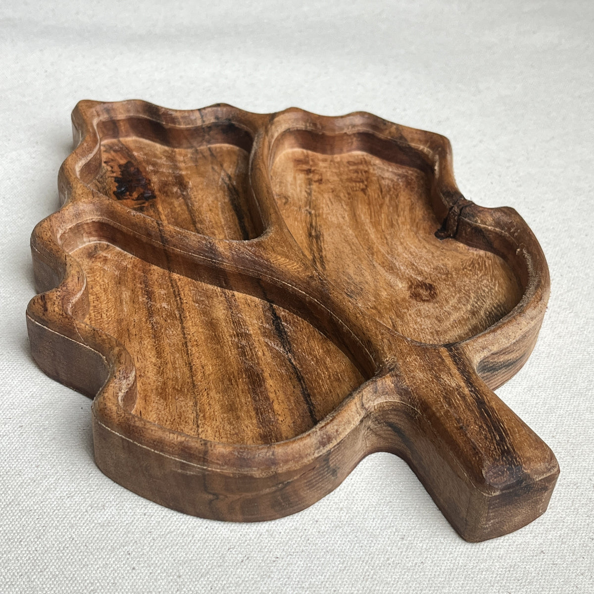 Natural Wood Leaf Shaped Serving Plate