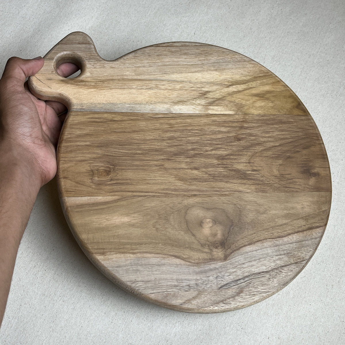 12-Inch Round Wooden Chopping Board