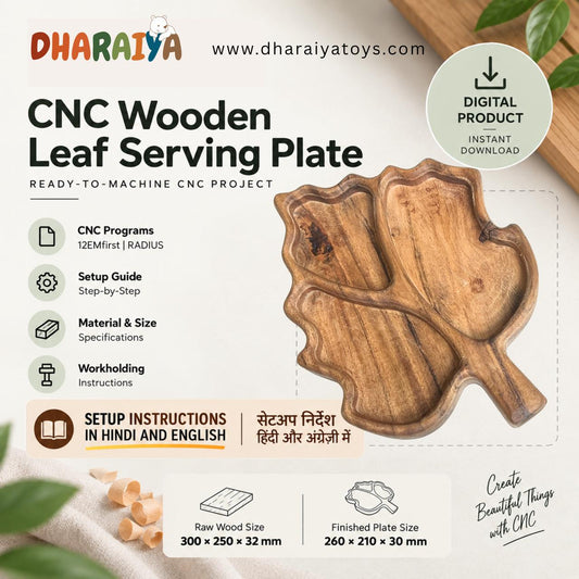 CNC Wooden Leaf Serving Plate – Ready-to-Machine CNC Project